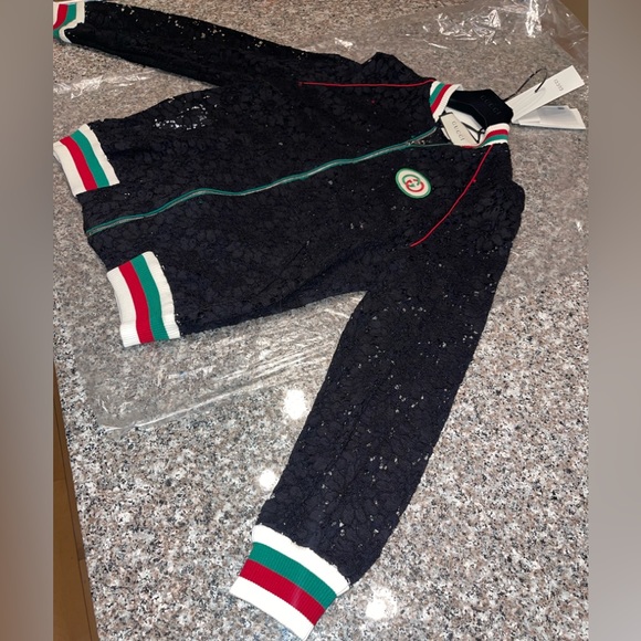 GUCCI 🌟 Floral Guipure Lace Bomber Jacket in Black—NWT - Picture 12 of 17